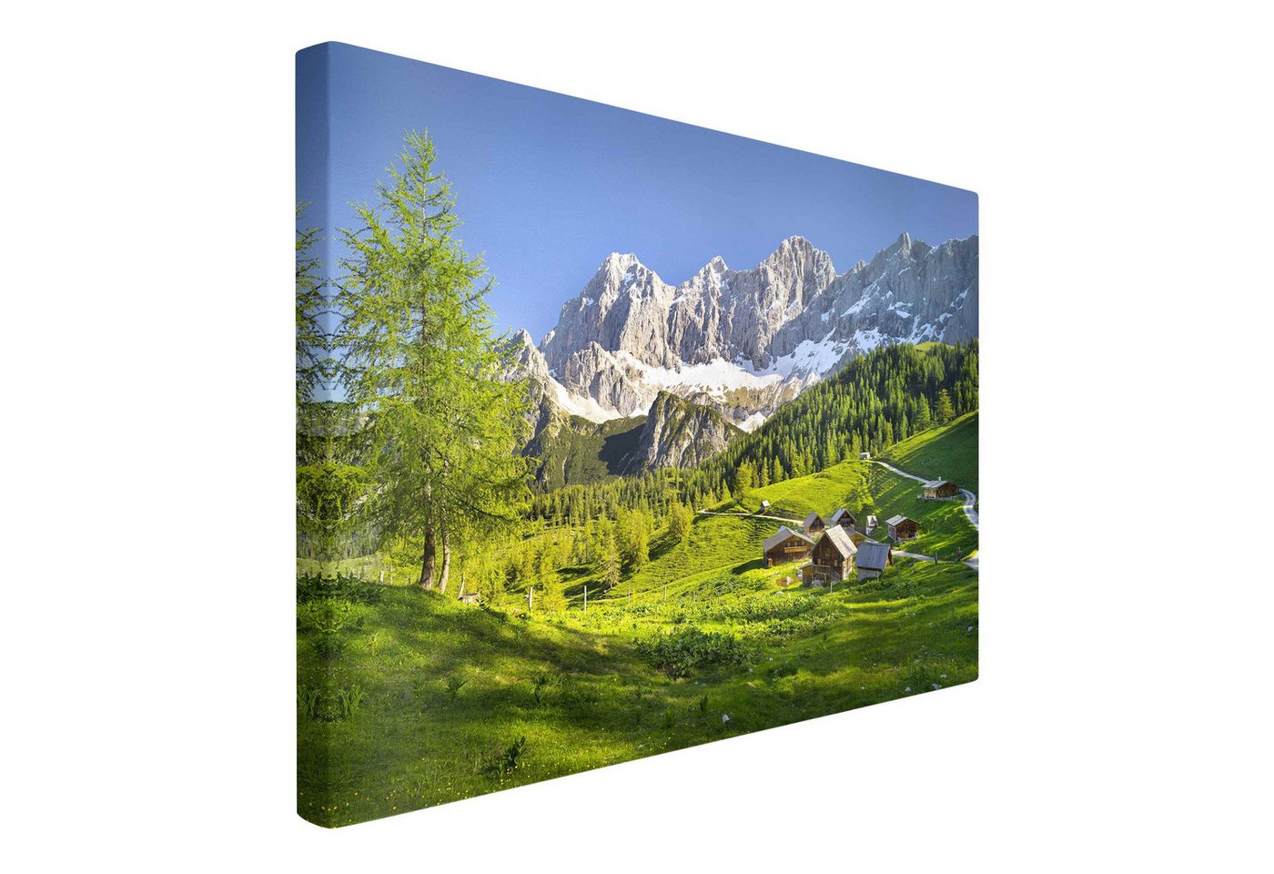 Bilderdepot24 Leinwandbild Berge Natur Modern Steiermark Almwiese grün Bild auf Leinwand XXL, Bild auf Leinwand, Leinwanddruck in vielen Größen von Bilderdepot24