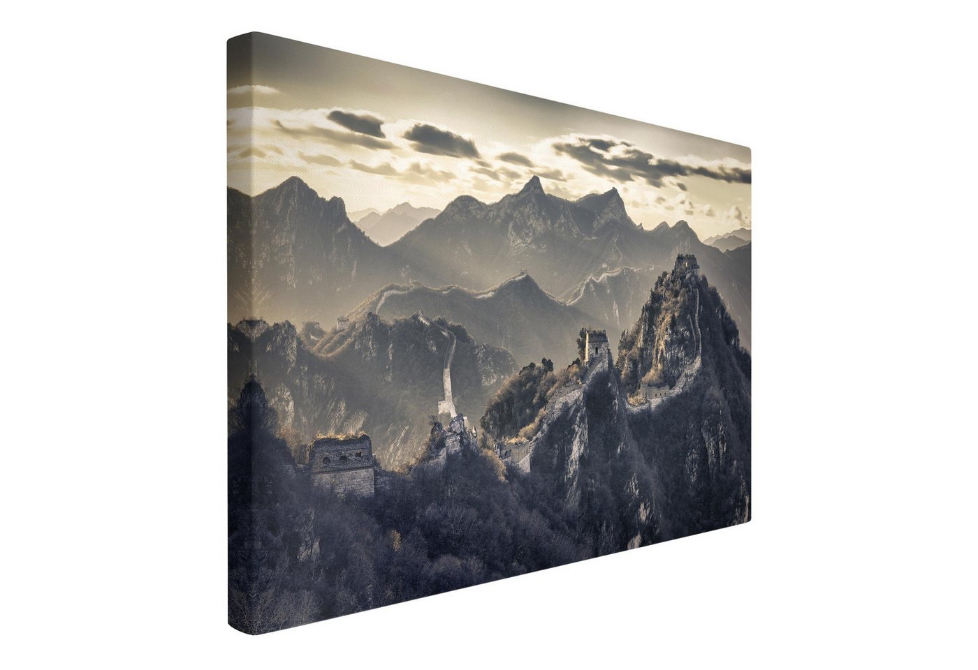 Bilderdepot24 Leinwandbild Natur Modern Die große chinesische Mauer beige Bild auf Leinwand XXL, Bild auf Leinwand, Leinwanddruck in vielen Größen von Bilderdepot24