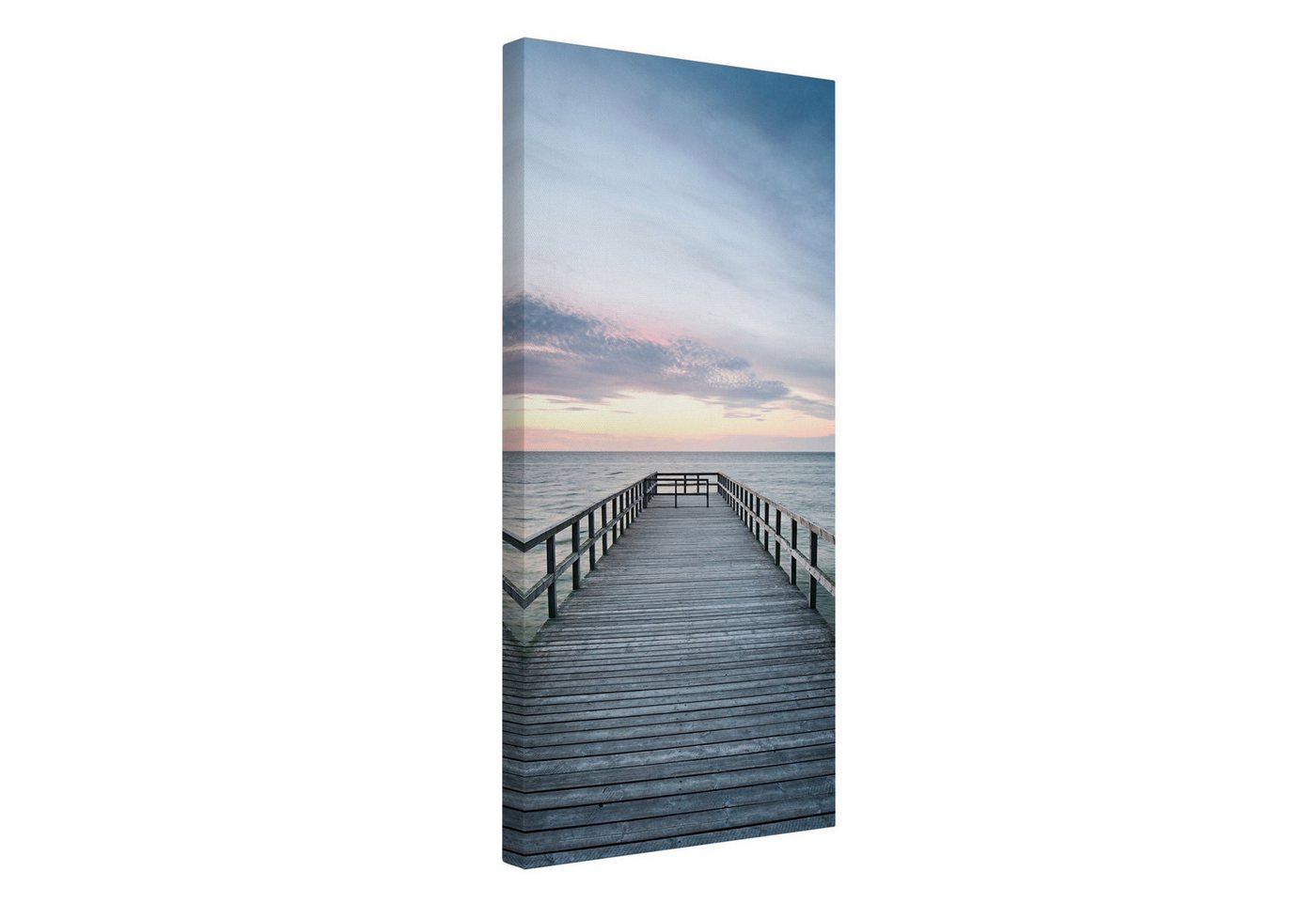 Bilderdepot24 Leinwandbild Strand Natur Modern Steg Promenade blau Bild auf Leinwand Groß XXL, Bild auf Leinwand, Leinwanddruck in vielen Größen von Bilderdepot24