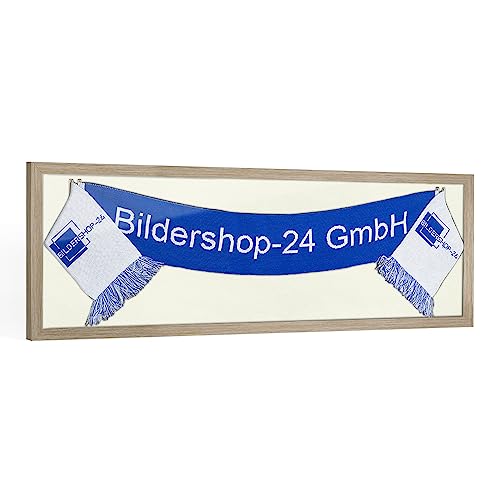 Bildershop-24 Schalrahmen Rahmbig Eiche Natur 40x120cm inkl. Passepartout Fanschal Passepartout in Cremeweiß von Bildershop-24