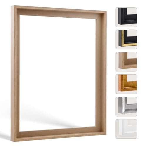 Bildershop-24 Schattenfugenrahmen mit Schattenfuge Lemgo Rahmen für Keilrahmenbilder und Leinwände 60 X 70cm Eiche Natur Dekor von Bildershop-24