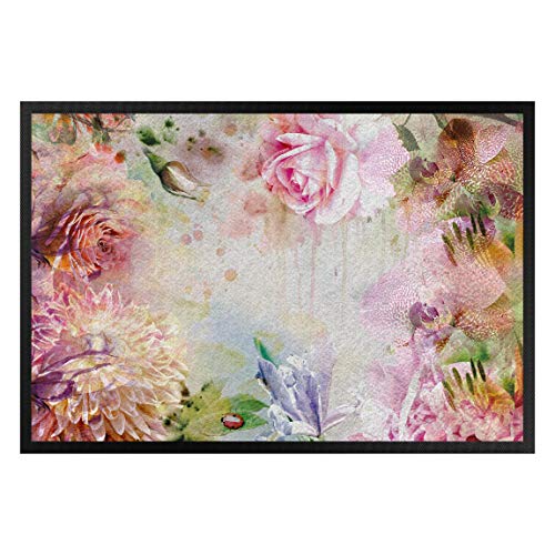 Bilderwelten Fußmatte - Floral Watercolor, Größe HxB: 50cm x 70cm von Bilderwelten