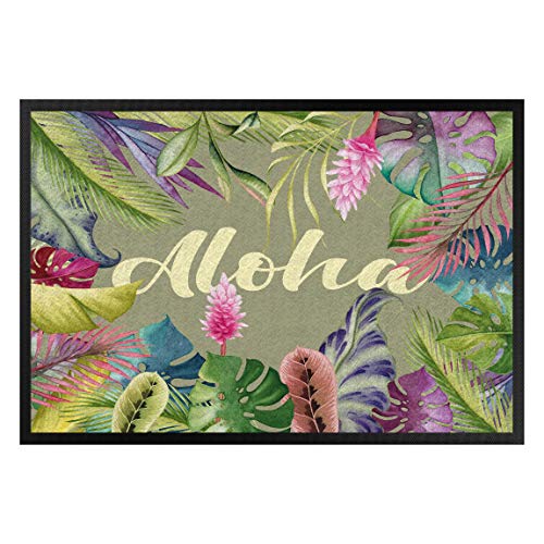 Bilderwelten Fußmatte Gummi Türvorleger Innen - Außenbereich Tropical Aloha 50 x 70 cm von Bilderwelten