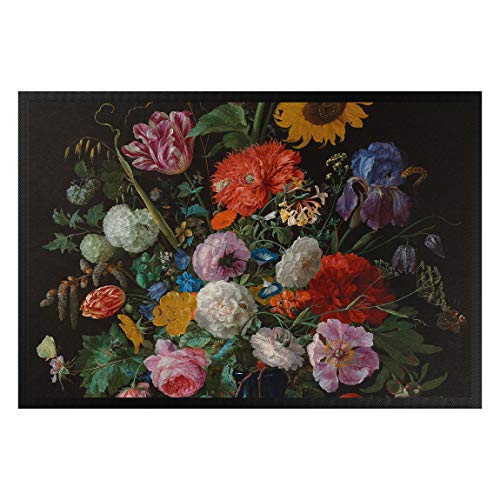Bilderwelten Fußmatte Jan Davidsz de Heem, Blumen auf Einer Marmorsäule, 50cm x 70cm von Bilderwelten