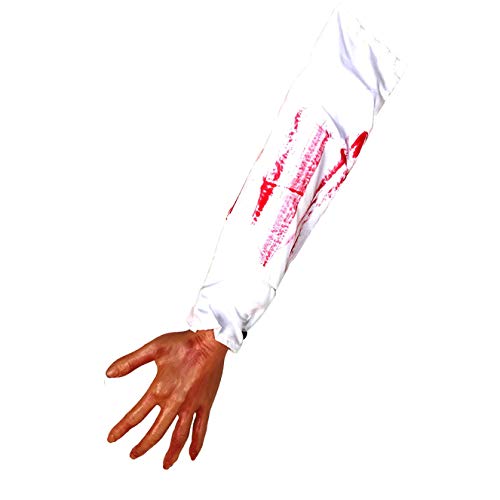 Halloween Scary Bloody Fake Mensch Arm Hände Realistisch Abgetrennt Horror Streich Gruselige Requisiten für Haunted House Vampir Zombie Cosplay Party Außerhalb Innen Dekoration Zubehör (1Pack) von Bimkole