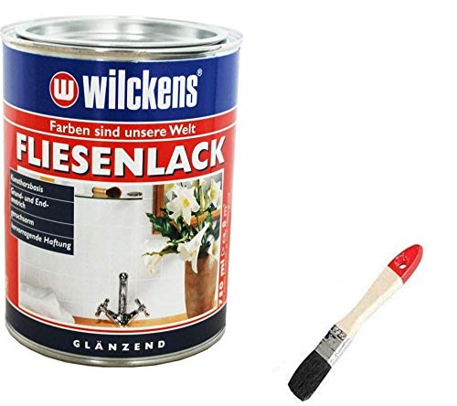 Fliesenlack seidenglänzend inkl. Pinsel zum Auftragen von E-Com24 (weiss seidenglänzend 750 ml) von Bindulin