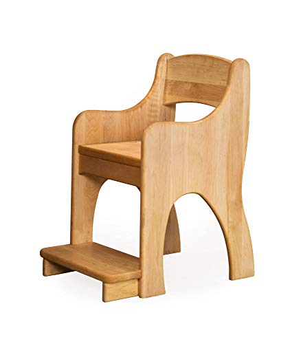 BioKinder Kinderstuhl mit Armlehne und Fußstütze Holzstuhl Stuhl für Kinder aus zertifiziertem Massivholz Erle 36 x 36 x 55 cm von BioKinder - Das gesunde Kinderzimmer