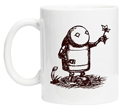 Nier Automata Robot Wiederverwendbare Tasse aus weißem Glas für Tee und Kaffee Coffe Cup von Bioclod