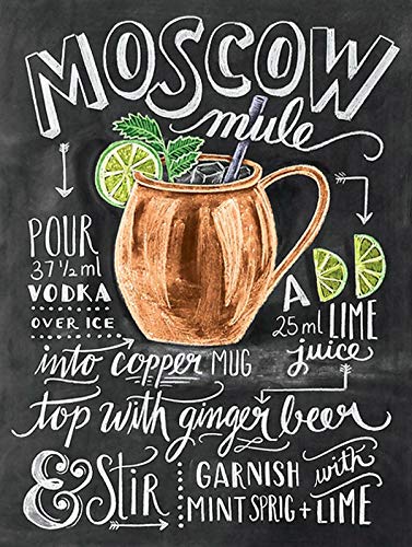 Moscow Mule, 30,5 x 20,3 cm, Vintage-Poster, Wanddekoration, Kunst, Geschenk, Retro-Bild, Metallschild von Bioputty