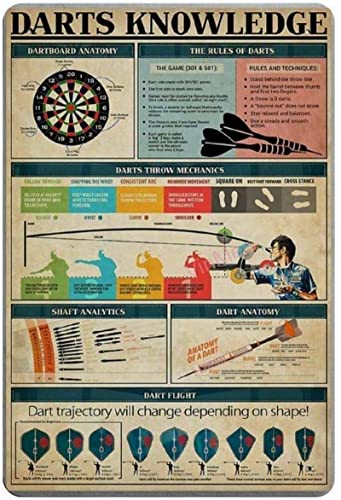 Bioputty Sebary Darts Wissen, 30,5 x 20,3 cm, Vintage-Poster, Wanddekoration, Kunst, Geschenk, Retro-Bild, Metallschild, grün von Bioputty