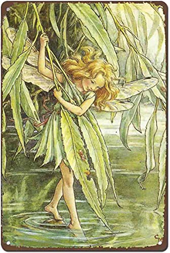 Bioputty Willow Fairy Flower Fairies, 30,5 x 20,3 cm, Vintage-Poster, Wanddekoration, Kunst, Geschenk, Retro-Bild, Metallschild von Bioputty