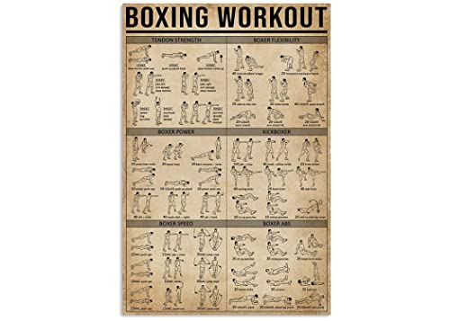 Boxing Knowledge Sport,12 * 8 Inches Vintage Funny Poster Wall Decor Art Gift Retro Picture Metal Sign von Bioputty