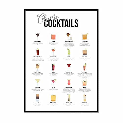 Cocktail Drinks Recipe,12 * 8 Inches Vintage Funny Poster Wall Decor Art Gift Retro Picture Metal Sign von Bioputty