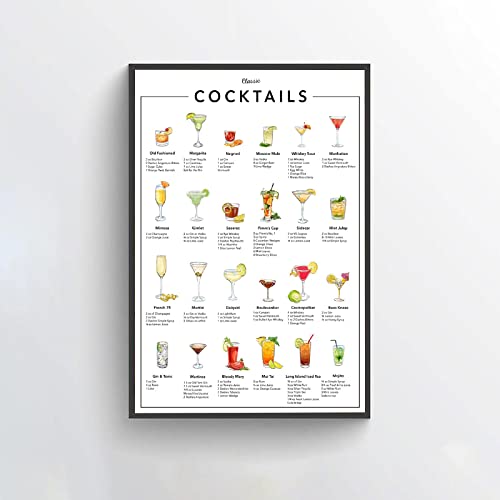 Cocktails Recipe Drink Bar,12 * 8 Inches Vintage Funny Poster Wall Decor Art Gift Retro Picture Metal Sign von Bioputty