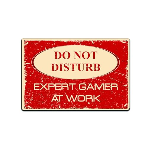 Do Not Disturb Expert Gamer at Work,12 * 8 Inches Vintage Funny Poster Wall Decor Art Gift Retro Picture Metal Sign von Bioputty