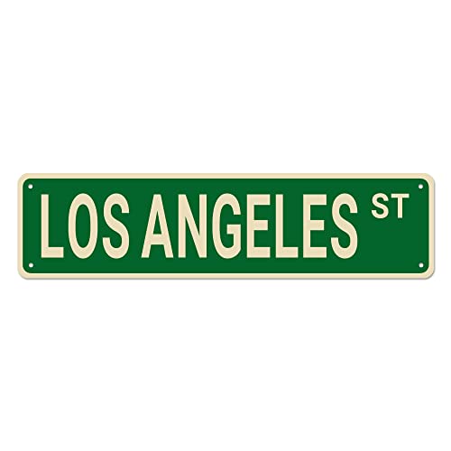 Los Angeles Straßenschilder, Los Angeles Decor Los Angeles Schild Los Angeles Geschenk, Wanddekoration für Zuhause/Einfahrt/Man Cave/Bar, hochwertige Metallschilder 40,6 x 10,2 cm von Bioputty