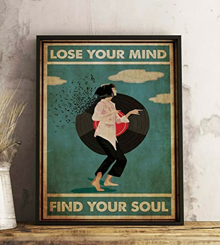 Lose Your Mind Find Your Soul,12 * 8 Inches Vintage Funny Poster Wall Decor Art Gift Retro Picture Metal Sign von Bioputty