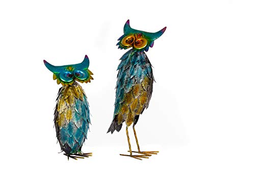 Riesiges schönes Metall Figurenpaar Eulen oder Enten Set W-G Gartenfigur Dekofigur Gartentierfigur (Eulenpaar) von Birendy