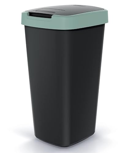 Mülleimer Müllbehälter Abfalleimer Biomülleimer mit Deckel Abfallsammler Mülltonne 53 x 29 x 26cm Papierkorb 25L Schwingeimer (Grün) von BirnePower