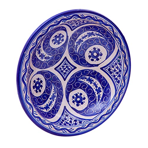 Biscottini, 5 x 32,5 x 9,5 cm | marokkanische Handwerkskeramikplatte | Küchendekoration | handbemalte dekorative Teller, 32,5x32,5x9,5 von Biscottini