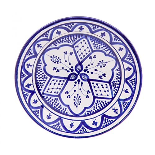 Biscottini Dekorative Teller 27 x 27 x 7 cm | Keramikteller aus marokkanischem Handwerk | Küchendekorationen | handgemalte Dekorative Teller von Biscottini