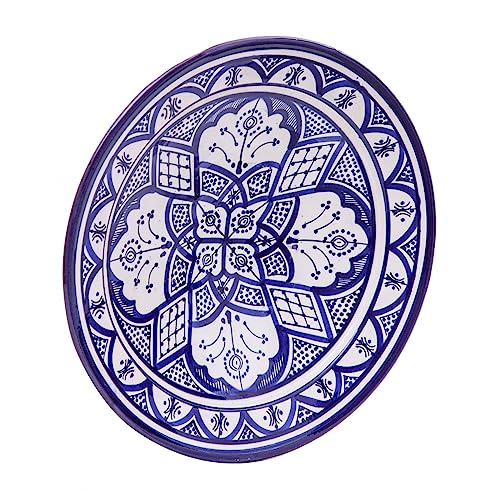 Biscottini Dekorativer Teller 36 x 36 x 7 cm | Keramikteller aus marokkanischem Handwerk | Küchendekorationen | Handbemalte dekorative Teller von Biscottini