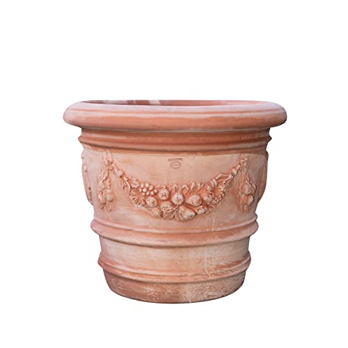Biscottini Große Terrakotta-Töpfe für den Außenbereich, 72 x 61 x 72 cm, Vasen für große handgefertigte Pflanzen | Großer Terrakotta-Topf von Biscottini