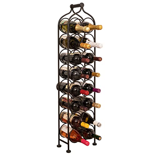 Biscottini Weinregal Metall für 16 Flaschen - Weinflaschenhalter 105x12x24 cm - Flaschenregal schmal von Biscottini