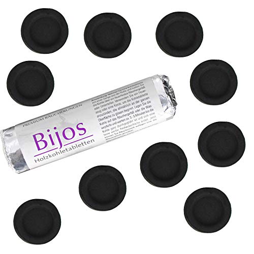 Bijos Holzkohletabletten 50 mm, Premium Räucherkohle aus Bambusholz, schnellzündend Räucherzubehör Bijos Holzkohletabletten 50 mm, Premium Räucherkohle aus Bambusholz, schnellzündend Räucherzubehör von Bitto