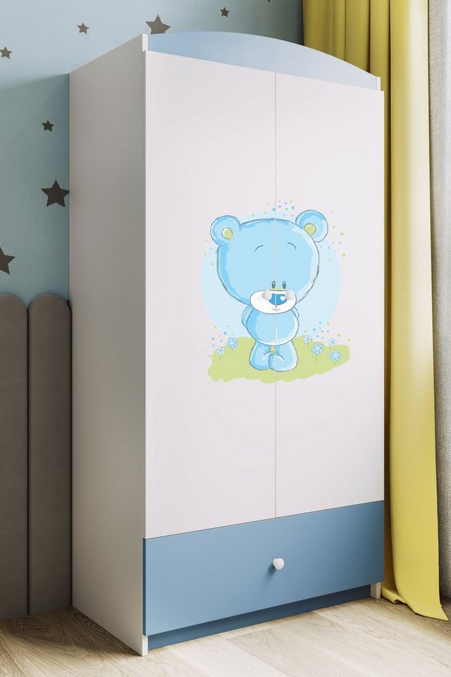 Bjird Kinderkleiderschrank Kleiderschrank Babydreams (4 Einlegeböden und Schublade) Mit Kleiderstange, 175x90x52 cm, verschieden Farben und Varianten für Mädchen und Jungen von Bjird