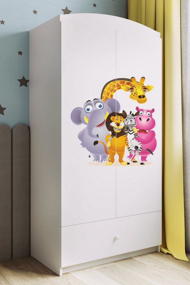 Bjird Kinderkleiderschrank Kleiderschrank Babydreams (4 Einlegeböden und Schublade) Mit Kleiderstange, 175x90x52 cm, verschieden Farben und Varianten für Mädchen und Jungen von Bjird