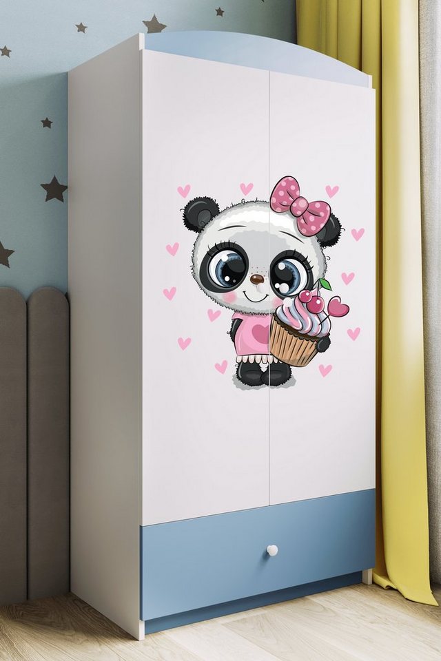 Bjird Kinderkleiderschrank Kleiderschrank Babydreams (4 Einlegeböden und Schublade) Mit Kleiderstange, 175x90x52 cm, verschieden Farben und Varianten für Mädchen und Jungen von Bjird