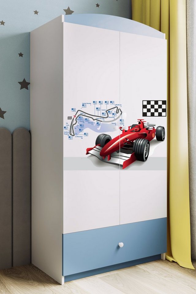 Bjird Kinderkleiderschrank Kleiderschrank Babydreams (4 Einlegeböden und Schublade) Mit Kleiderstange, 175x90x52 cm, verschieden Farben und Varianten für Mädchen und Jungen von Bjird