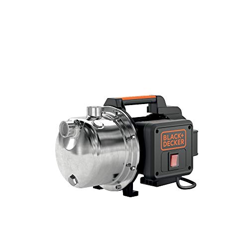 BLACK+DECKER BXGP1100XE Selbstansaugende Pumpe für Klarwasser (1100 W, max. Förderleistung 4600 l/h, max. Förderhöhe 45 m) von Black+Decker