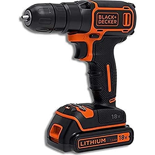 Black & Decker BDCD18-QW drill Schwarz, Orange 650 RPM - Drills (650 RPM, 1 cm, 2,5 cm, 30 Nm, 30 Nm, 1,3 m/s²) von Black+Decker