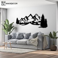 Berg Metall Wand Kunst, Wohnzimmer Große Dekor, Trendige Wandkunst, Moderne Wohnkultur, Bauernhaus Wanddekoration, Wohnkultur von BlackWallDecor