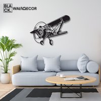 Flugzeug Wandkunst, Große Wandkunst Aus Metall, Moderne Einzigartige Schlafzimmer Wanddekoration, Übergroße Wanddekoration Für Zuhause, Pilot von BlackWallDecor