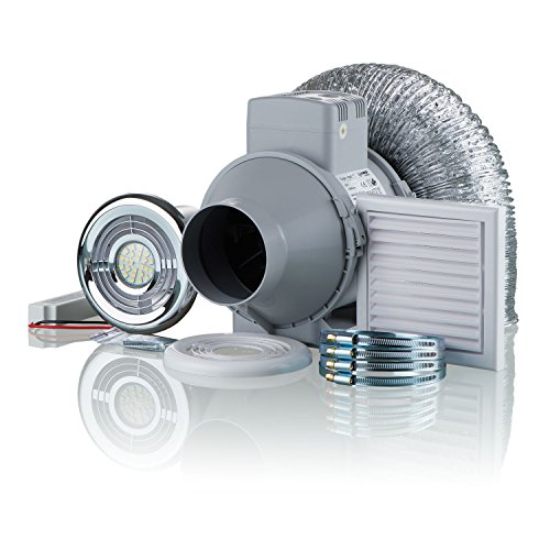 Blauberg UK Turbo – Ventilator-Kit 100 mm mit Zeitschaltuhr und LED-Licht für Badezimmer und Dusche von Blauberg UK