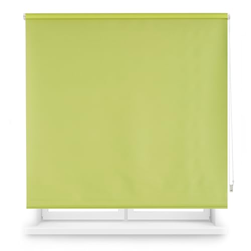 Blindecor Premium Verdunkelungsrollo nach Maß | Farbe Grün | 100 x 220 cm (Breite x Höhe) Stoffgröße 97 x 215 cm | Verdunkelungsrollo mit 38 mm Rohr, robuster und eleganter von Blindecor