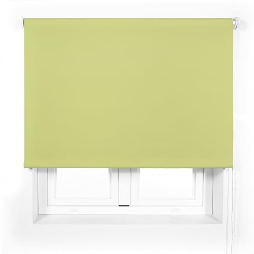 Blindecor Transparentes Premium-Rollo nach Maß | Pistazienfarbe | Rollo 100 x 240 cm (Breite x Höhe), Stoffgröße 97 x 235 cm, lichtdurchlässig, 38 mm Rohr, widerstandsfähiger und eleganter von Blindecor