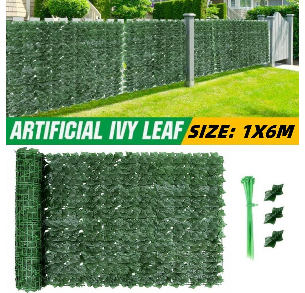 BlingBin Gartenzaun Künstliche Blätter Efeu Hecke Sichtschutz Windschutz Balkonverkleidung, (1-St), 1X3M von BlingBin