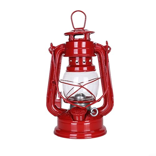 BlissfulAbode Öllampe, Vintage-Sturmlaterne, Retro-Kerosin-Lampe, Vintage-Hängelaterne für den Innen- und Außenbereich (rot, 25 cm), 6LH60247UN9HQB2ECG54 von BlissfulAbode