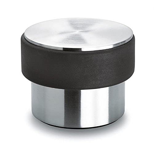 Blomus -STOP- Robuster Türstopper aus mattem Edelstahl, 2kg, mit Kratzschutz und Schutzrand aus Gummi, ideal für Zuhause und Büro, stilvolles Design (H / B / T: 7 x 9 x 9 cm, Edelstahl, 68306) von Blomus