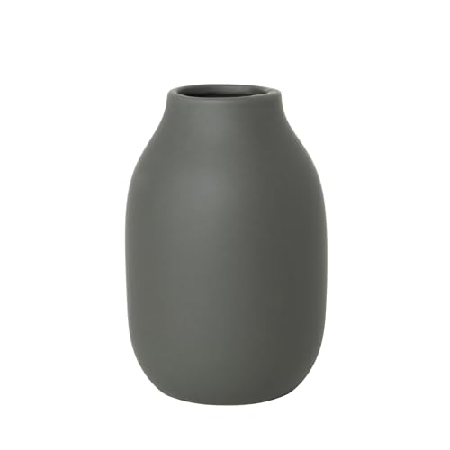 blomus -COLORA- Vase S aus Steingut, Agave Green, hergestellt in hochwertiger Handarbeit, elegante & dekorative Tischvase, flächenschonend (H / B / T: 15 x 10,5 x 10,5 cm, Agave Green, 65905) von Blomus