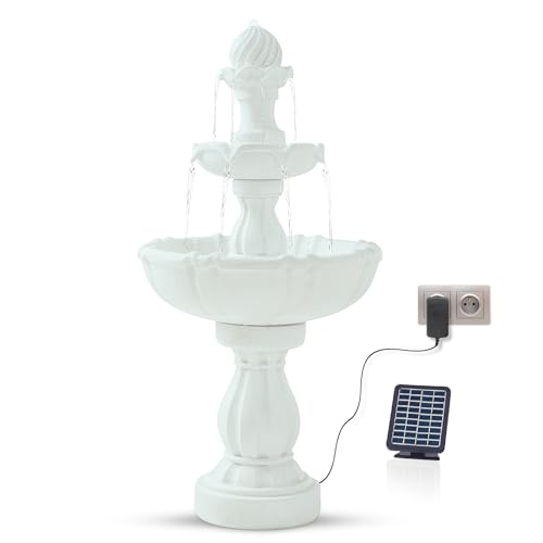 Bloomida Solar gartenbrunnen | Solarbrunnen I Balkon/Gartenbrunnen Solar Zierbrunnen, Vogeltränke Innen & Außen I Outdoor Kaskaden Brunnen Wasserbrunnen Garten von Bloomida