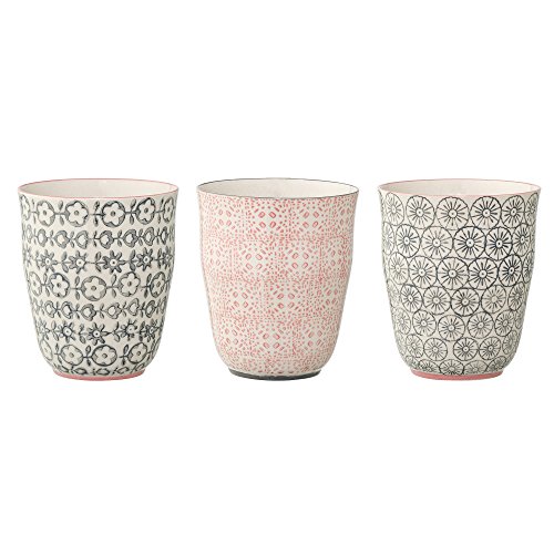 Bloomingville Becher Cécile, rosa grau, Keramik, 3er Set von Bloomingville