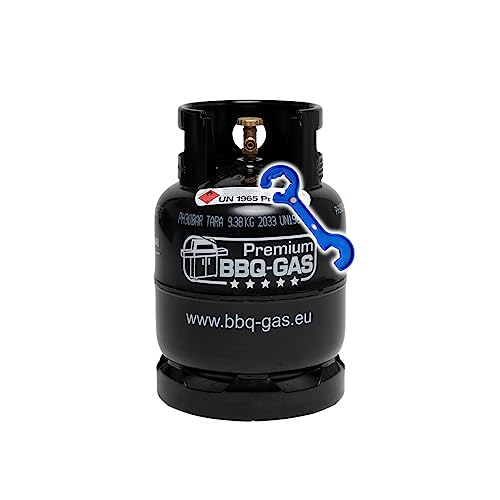 Bluecraft 8 kg Premium BBQ Gasflasche (leer) optimal für Ihren Weber, Broil King, Napoleon Grill - Premium BBQ Gas-Flasche inkl. Gasreglerlöser + 17er Schlüssel von Bluecraft