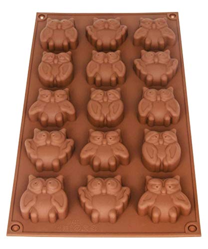 Pralinenform Silikonform Eule I Silikon Eiswürfelform I Eulenform I Schokoladenform I Förmchen I Backform I Chocolate Mold I 30 x 18 x 2cm I Tiere, Vogel I BPA-frei I Farbe: Braun Pralinenform Silikonform Eule I Silikon Eiswürfelform I Eulenform I Schokoladenform I Förmchen I Backform I Chocolate Mold I 30 x 18 x 2cm I Tiere, Vogel I BPA-frei I Farbe: Braun von BlueFox