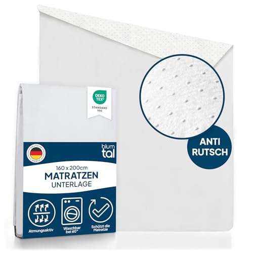 Blumtal® Lattenrost Auflage 160x200 cm - Oeko-TEX zertifizierter Lattenrost Matratzenschoner - Matratzenunterlage 160x200 cm + Anti-Rutsch-Schicht - Lattenrostschoner 160x200 cm - Lattenrost Schoner von Blumtal