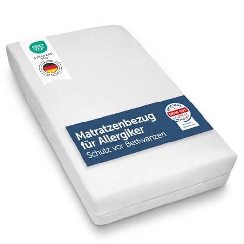 Blumtal® Allergiker Matratzenbezug 90x220 cm für Matratzen bis 30 cm - Oeko-TExzertifizierter Anti Milben Matratzenbezug 90x220 cm - Encasing mit Reißverschluss 90x220 cm/Milbenbezug - 2er Set von Blumtal